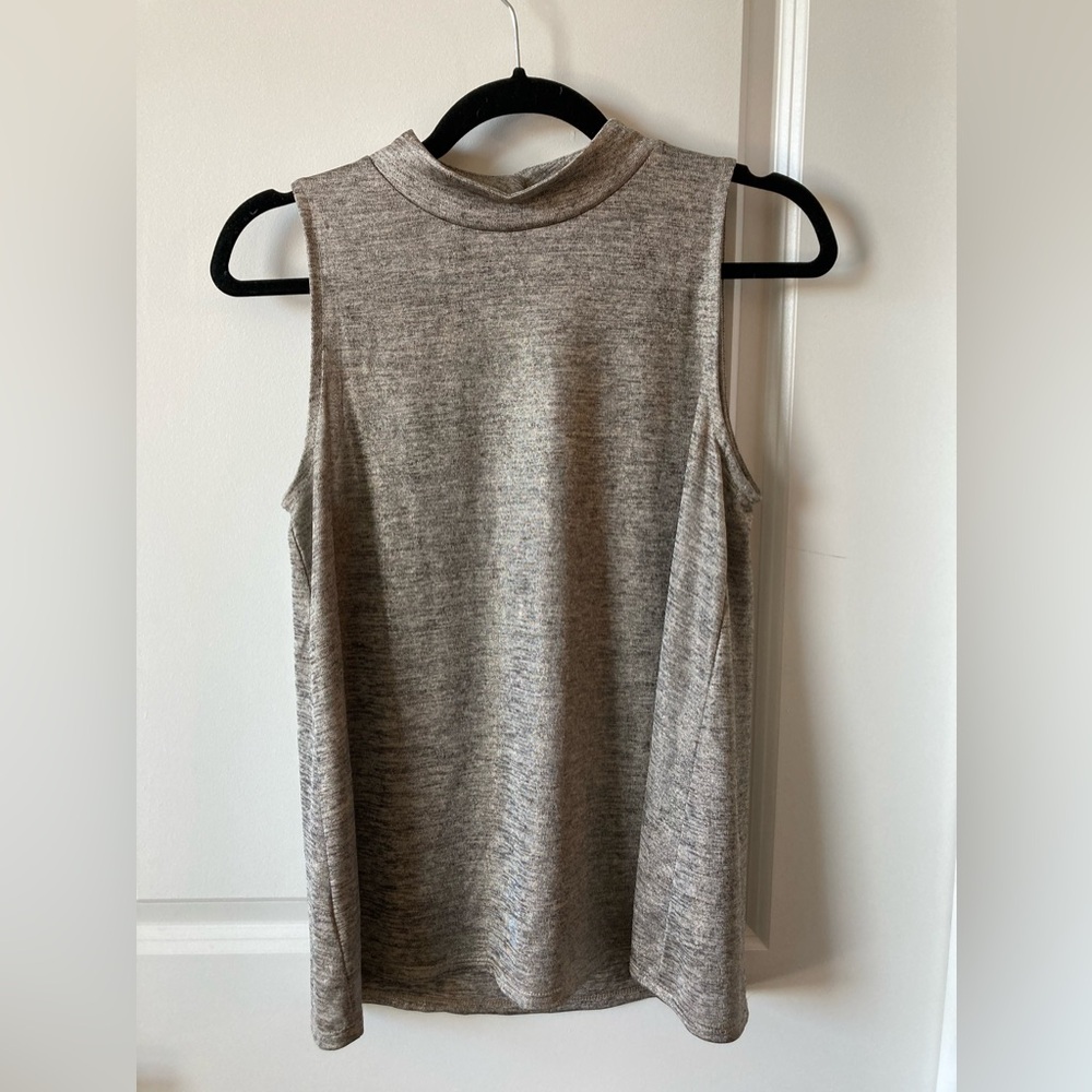 Mock-neck sparkle halter top